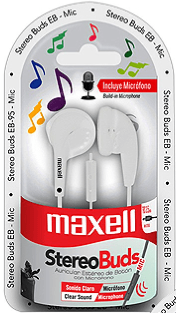 Maxell EB-MIC StereoBuds c/ Mic - Blanco