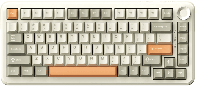Ajazz AK820 Max - Grey Beige Orange (Flying Fish Switch)
