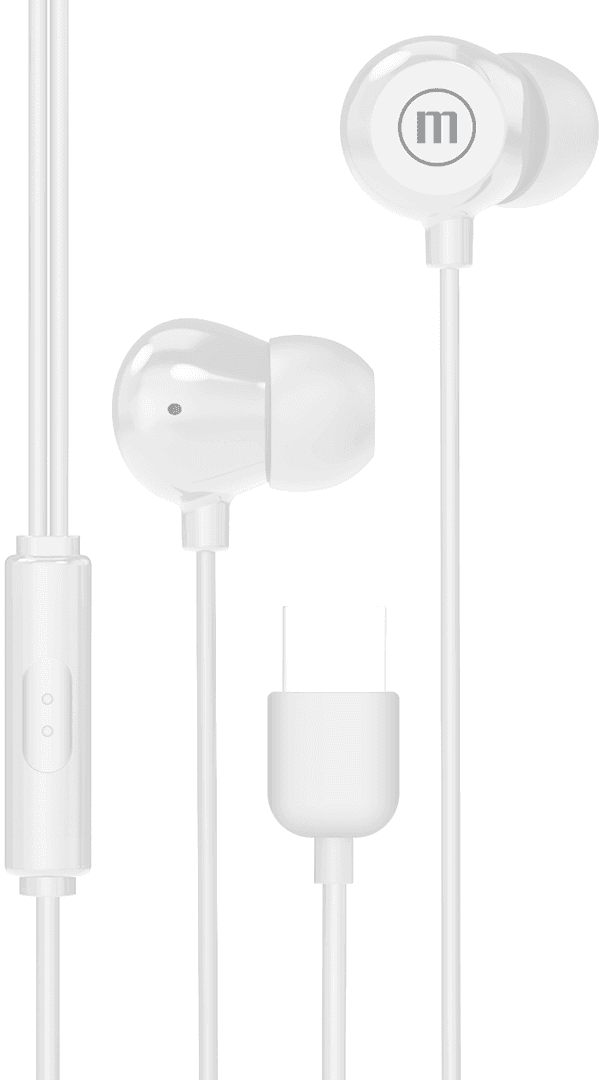 Maxell IN-BAXUSBC Type C Earphone w/ Mic - White