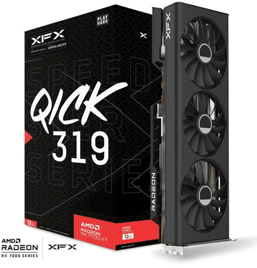 XFX Speedster QICK 319 Radeon RX 7700 XT Black Edition [RX-77TQICKB9]