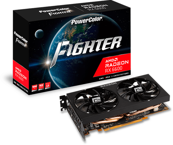 PowerColor Fighter Radeon RX 6600 8GB GDDR6 [AXRX 6600 8GBD6-3DH]