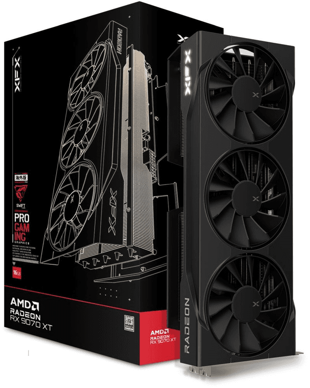 XFX Swift AMD Radeon RX 9070XT Triple Fan Gaming Edition [RX-97TSWF3B9]
