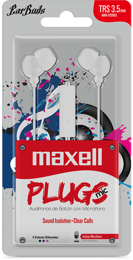 Maxell IN-225 Plugs w/ Mic - Blanco