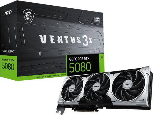 MSI GeForce RTX 5080 16G VENTUS 3X OC PLUS [G5080-16V3CP]