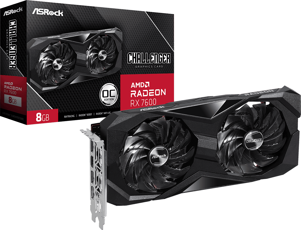 ASRock Radeon RX 7600 Challenger 8GB OC [RX7600 CL 8GO]