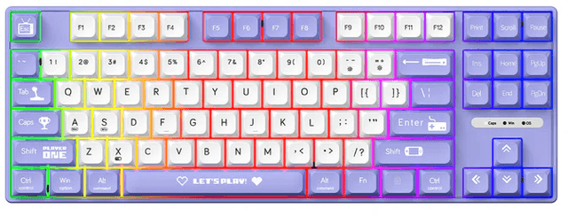 Ajazz AK870MC - Purple White (Purple Switch)