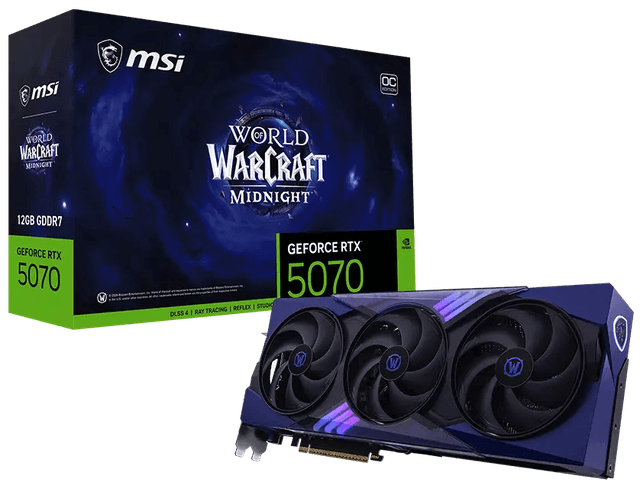 MSI GeForce RTX 5070 12G WORLD OF WARCRAFT MIDNIGHT VOID EDITION OC [G507012WMVEC]